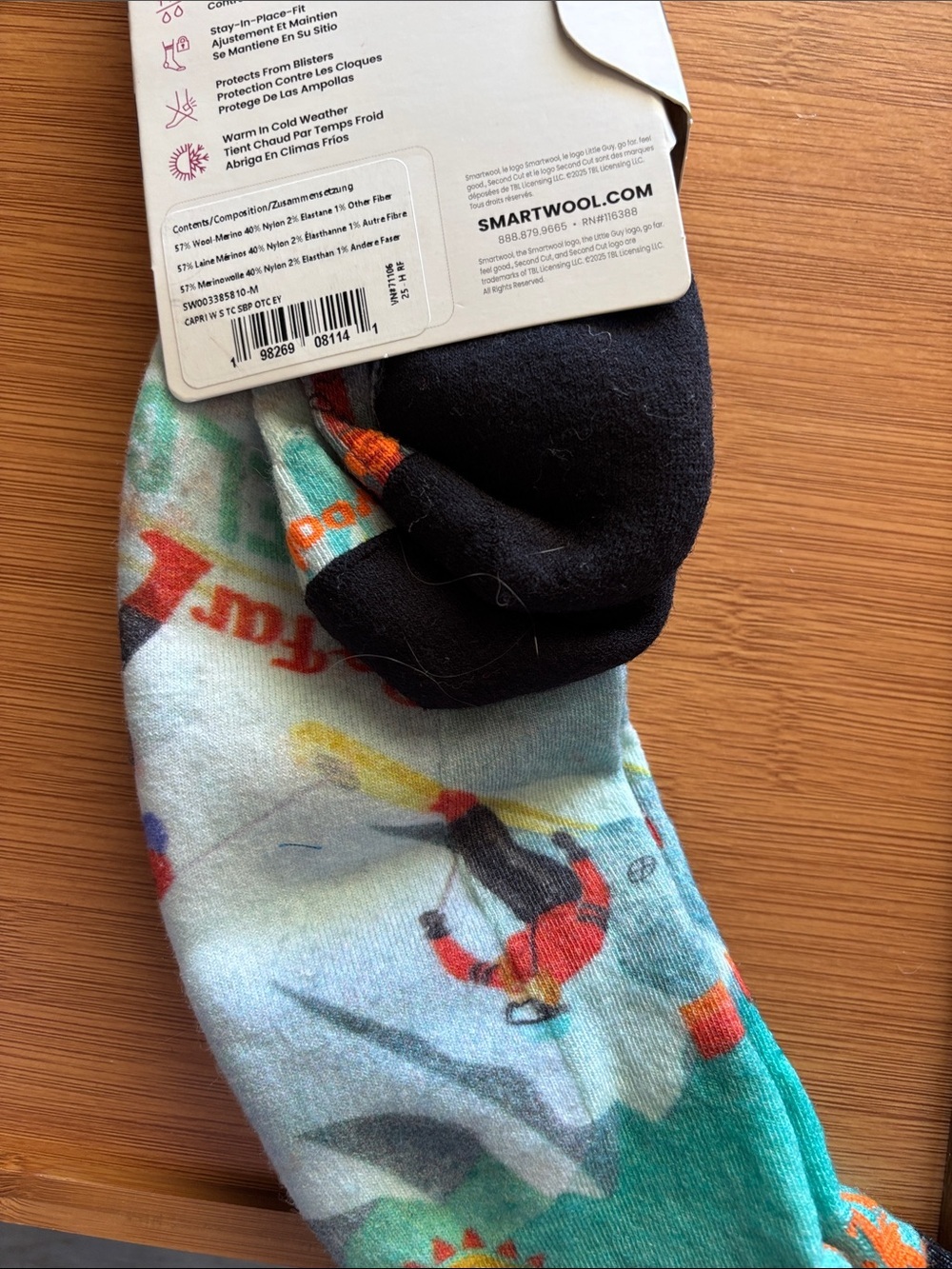 Smartwool women’s Ski Over the Cal Socks - Blue Targeted Cushion - Picture 6 of 6